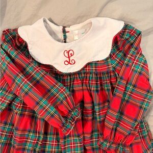 Christmas Plaid Red and Green Dress with L Mono